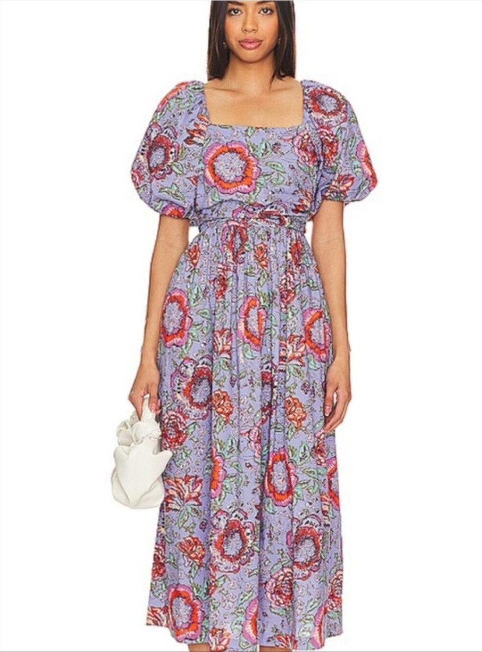 Cleobella $298 Darlene Midi Floral Dress  Organic Cotton Size extra Large
